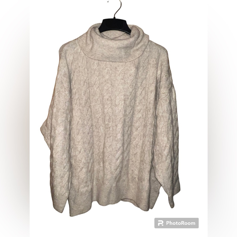 Cable-knit Turtleneck Sweater